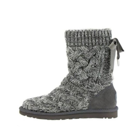 UGG Isla Grey knit boots size 7 - Picture 1 of 13